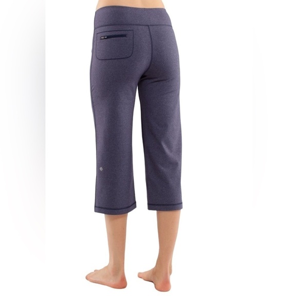 Lululemon Relaxed Fit Crop II Pants Heathered Deep Indigo Blue Gray Sz 8 - Picture 3 of 12